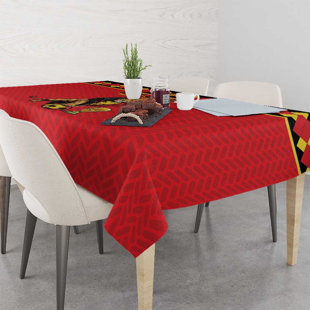 World Football 2026 Belgium Tablecloth Belgian Lion Go Champions - Wonder Print Shop