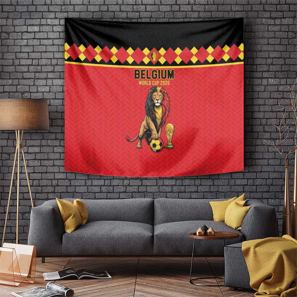 World Football 2026 Belgium Tapestry Belgian Lion Go Champions - Wonder Print Shop