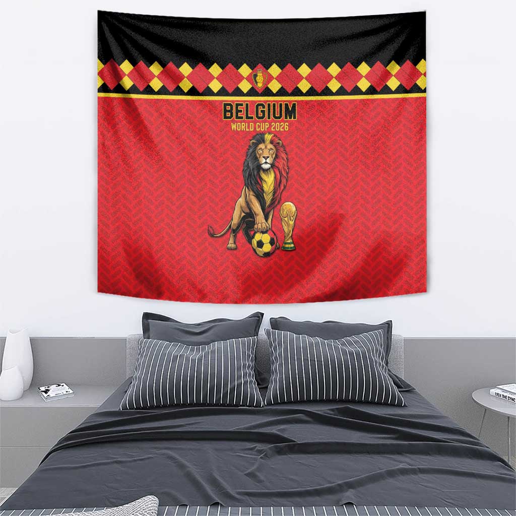 World Football 2026 Belgium Tapestry Belgian Lion Go Champions - Wonder Print Shop
