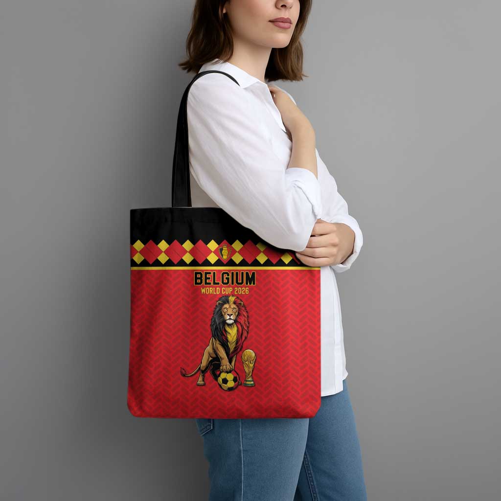 World Football 2026 Belgium Tote Bag Belgian Lion Go Champions - Wonder Print Shop