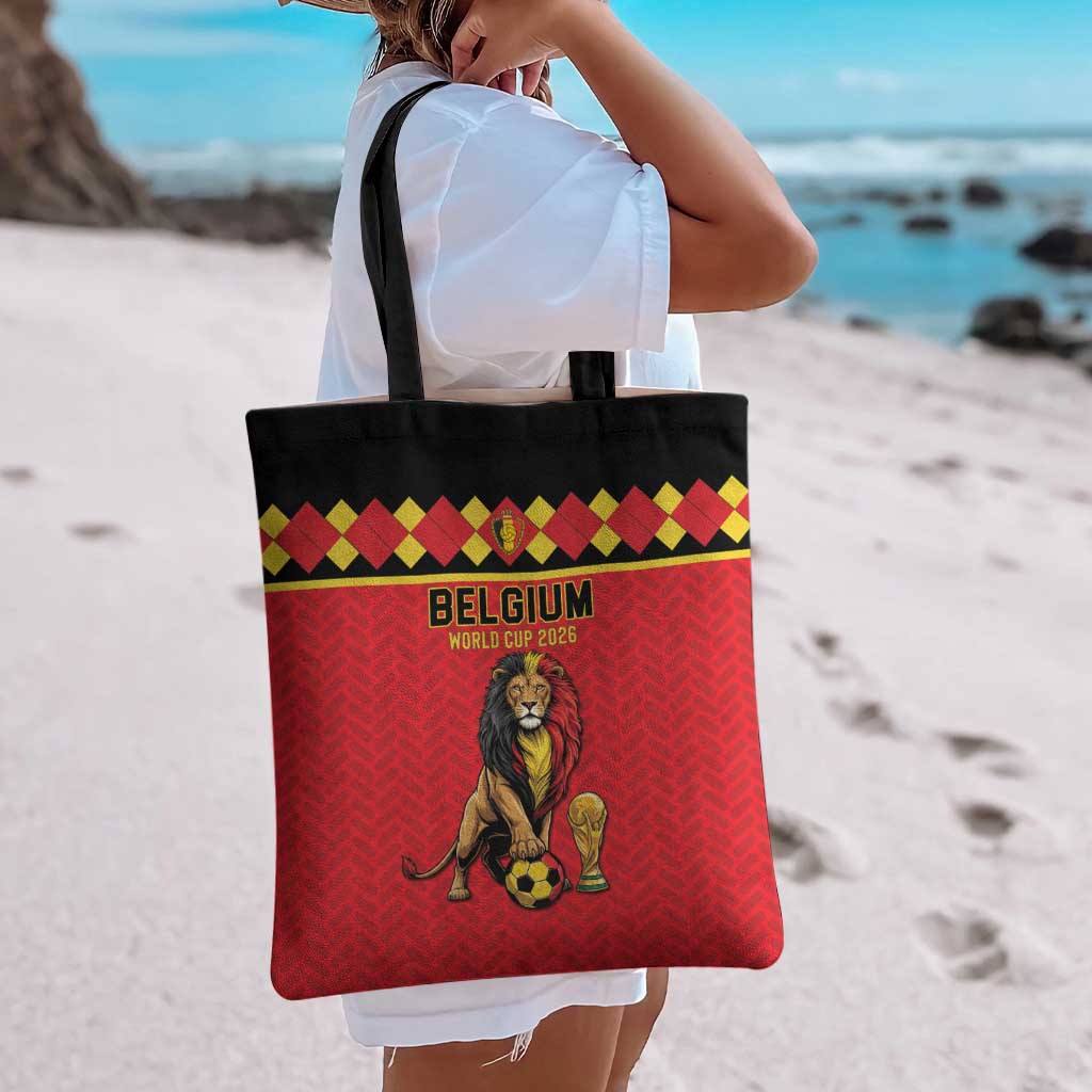 World Football 2026 Belgium Tote Bag Belgian Lion Go Champions - Wonder Print Shop