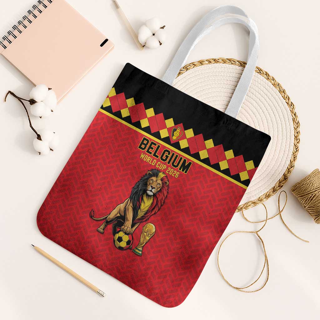 World Football 2026 Belgium Tote Bag Belgian Lion Go Champions - Wonder Print Shop