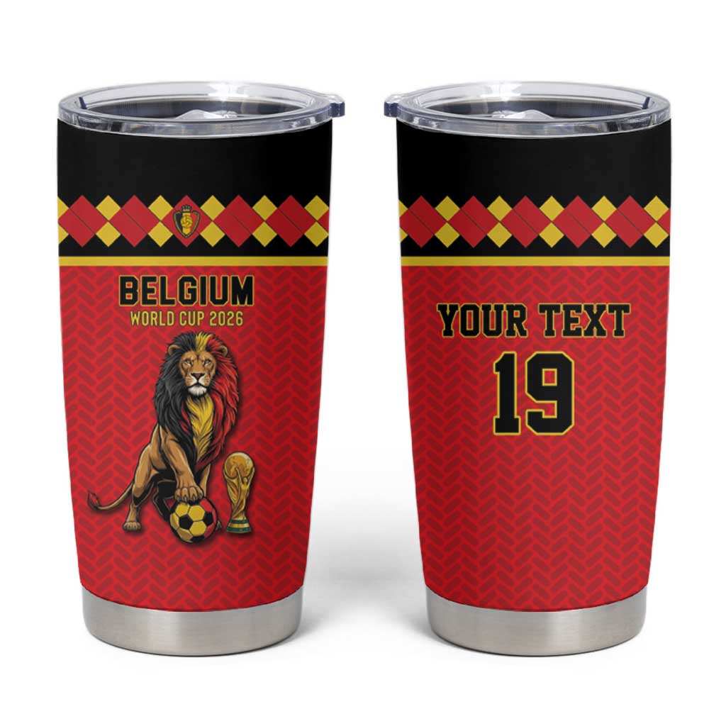 Custom World Football 2026 Belgium Tumbler Cup Belgian Lion Go Champions - Wonder Print Shop