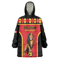Custom World Football 2026 Belgium Wearable Blanket Hoodie Belgian Lion Go Champions - Wonder Print Shop