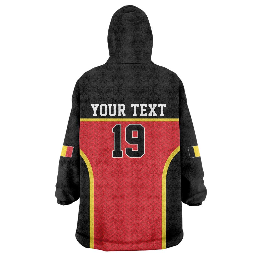 Custom World Football 2026 Belgium Wearable Blanket Hoodie Belgian Lion Go Champions - Wonder Print Shop