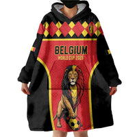 Custom World Football 2026 Belgium Wearable Blanket Hoodie Belgian Lion Go Champions - Wonder Print Shop