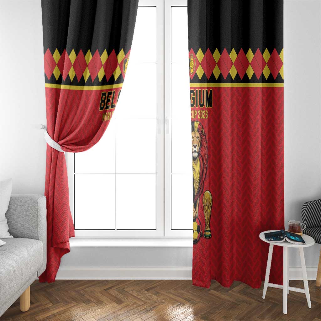 World Football 2026 Belgium Window Curtain Belgian Lion Go Champions - Wonder Print Shop