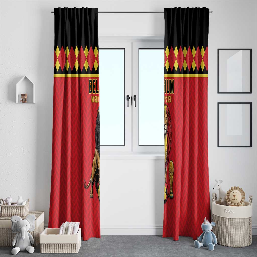 World Football 2026 Belgium Window Curtain Belgian Lion Go Champions - Wonder Print Shop