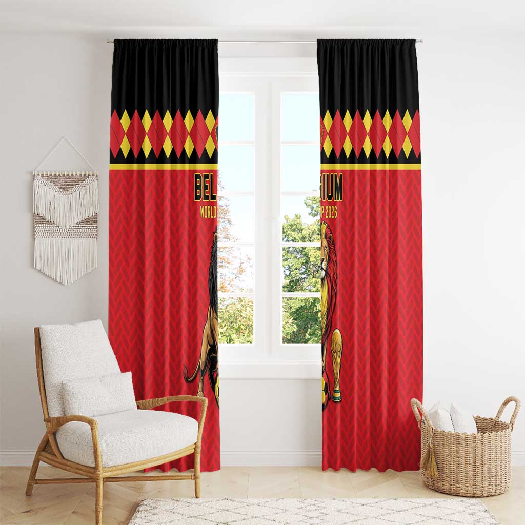 World Football 2026 Belgium Window Curtain Belgian Lion Go Champions - Wonder Print Shop