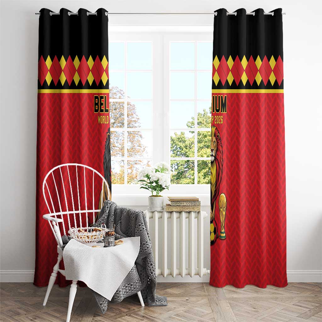 World Football 2026 Belgium Window Curtain Belgian Lion Go Champions - Wonder Print Shop