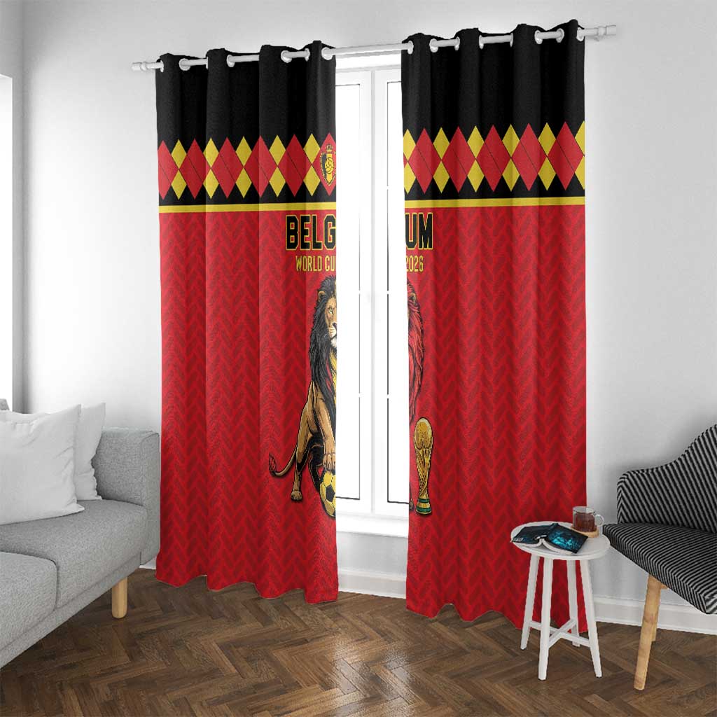 World Football 2026 Belgium Window Curtain Belgian Lion Go Champions - Wonder Print Shop