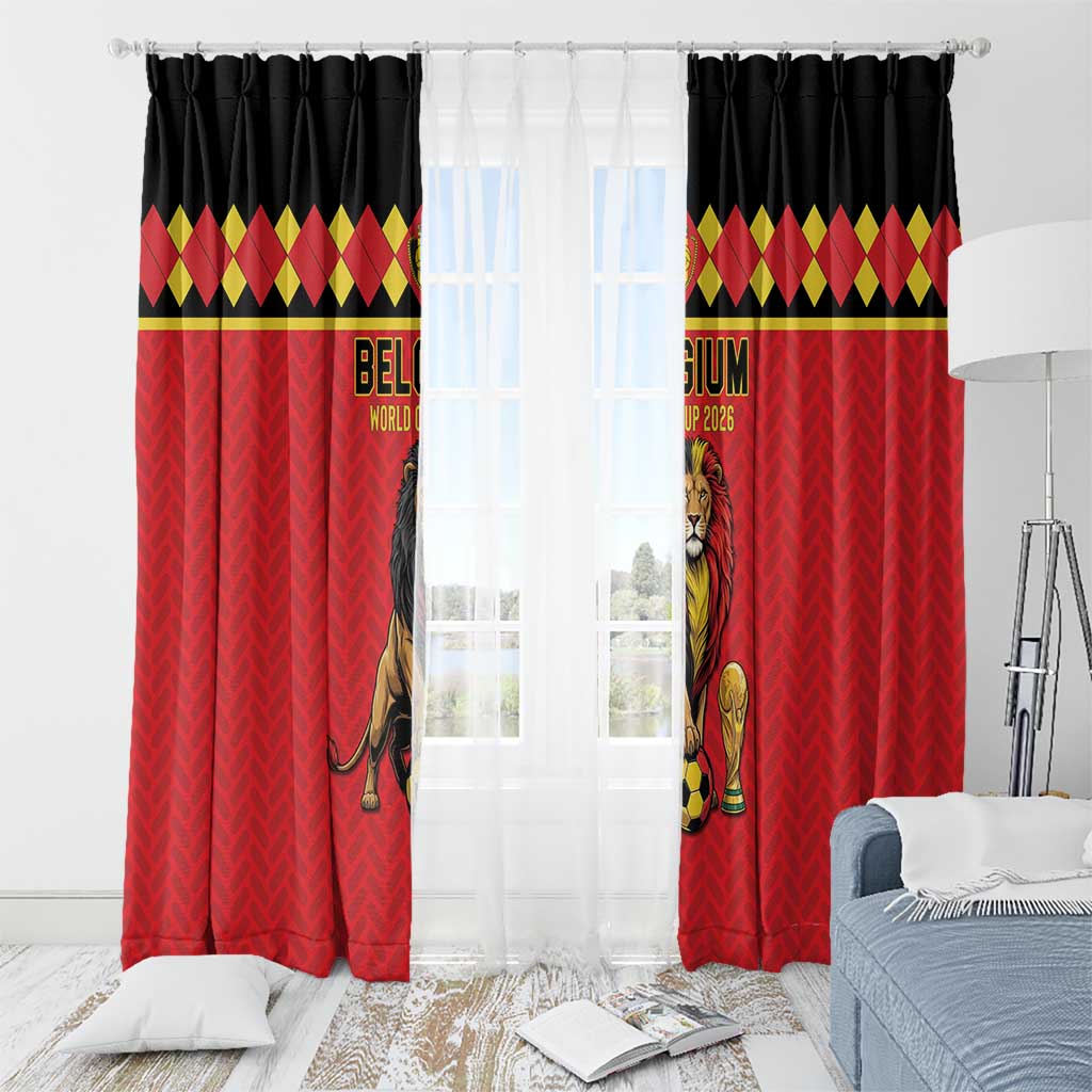 World Football 2026 Belgium Window Curtain Belgian Lion Go Champions - Wonder Print Shop