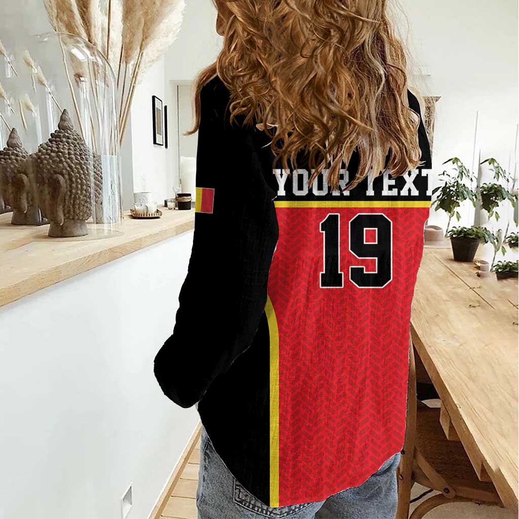 Custom World Football 2026 Belgium Women Casual Shirt Belgian Lion Go Champions - Wonder Print Shop