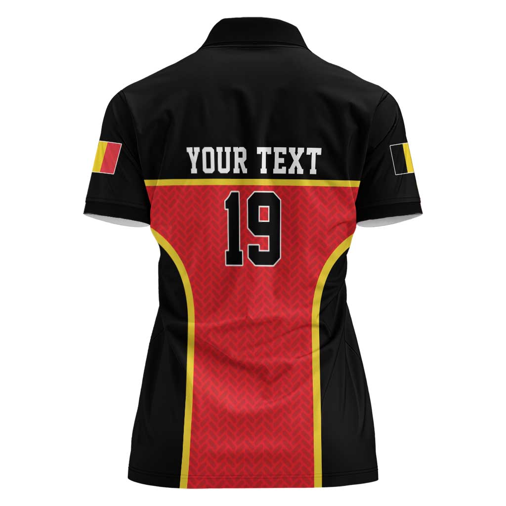 Custom World Football 2026 Belgium Women Polo Shirt Belgian Lion Go Champions - Wonder Print Shop