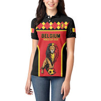 Custom World Football 2026 Belgium Women Polo Shirt Belgian Lion Go Champions - Wonder Print Shop