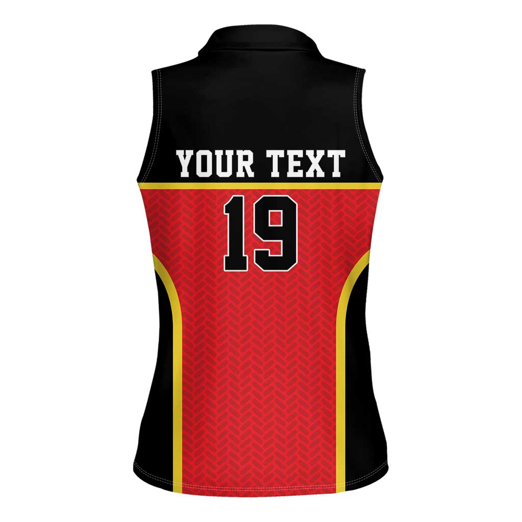 Custom World Football 2026 Belgium Women Sleeveless Polo Shirt Belgian Lion Go Champions - Wonder Print Shop