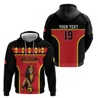 Custom World Football 2026 Belgium Zip Hoodie Belgian Lion Go Champions - Wonder Print Shop