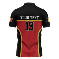Custom World Football 2026 Belgium Zipper Polo Shirt Belgian Lion Go Champions - Wonder Print Shop