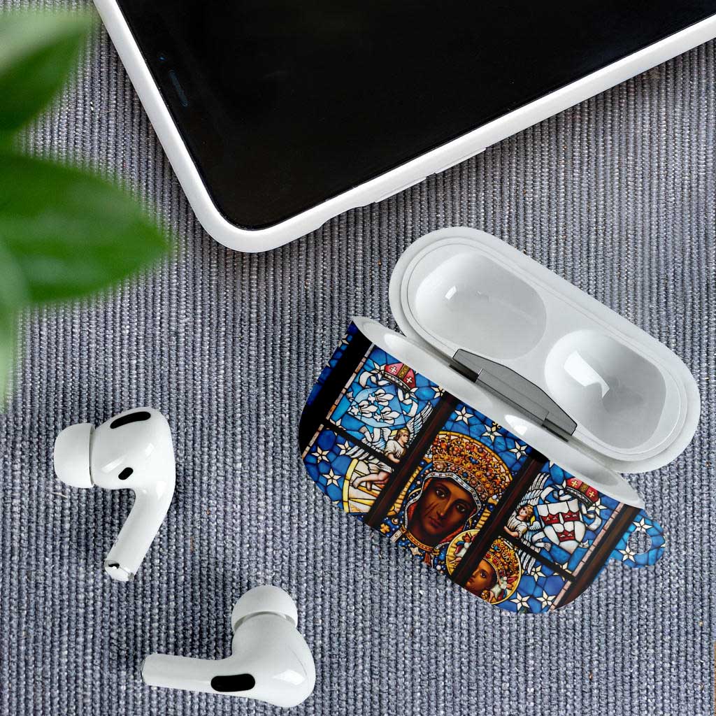 Polish Black Madonna of Czestochowa AirPods Case Our Lady of Poland Stained Glass