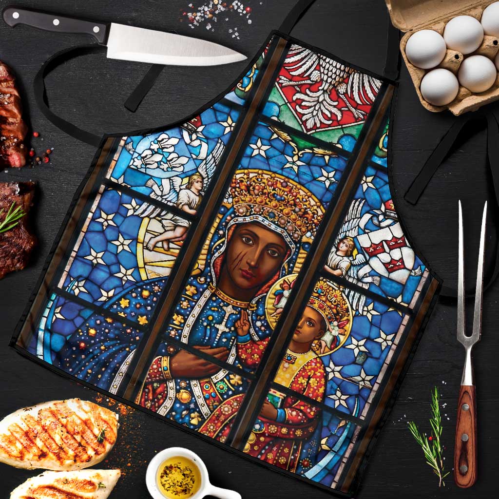 Polish Black Madonna of Czestochowa Apron Our Lady of Poland Stained Glass