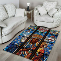 Polish Black Madonna of Czestochowa Area Rug Our Lady of Poland Stained Glass