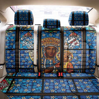 Polish Black Madonna of Czestochowa Back Car Seat Cover Our Lady of Poland Stained Glass