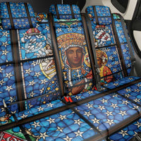Polish Black Madonna of Czestochowa Back Car Seat Cover Our Lady of Poland Stained Glass