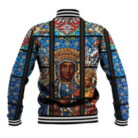 Polish Black Madonna of Czestochowa Baseball Jacket Our Lady of Poland Stained Glass