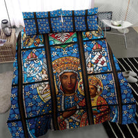 Polish Black Madonna of Czestochowa Bedding Set Our Lady of Poland Stained Glass