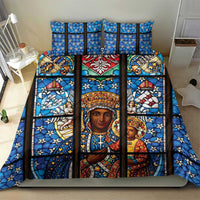 Polish Black Madonna of Czestochowa Bedding Set Our Lady of Poland Stained Glass
