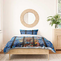 Polish Black Madonna of Czestochowa Bedding Set Our Lady of Poland Stained Glass