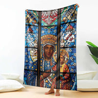 Polish Black Madonna of Czestochowa Blanket Our Lady of Poland Stained Glass