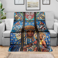Polish Black Madonna of Czestochowa Blanket Our Lady of Poland Stained Glass