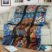 Polish Black Madonna of Czestochowa Blanket Our Lady of Poland Stained Glass