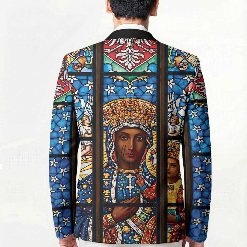 Polish Black Madonna of Czestochowa Blazer Our Lady of Poland Stained Glass