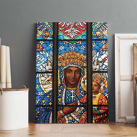 Polish Black Madonna of Czestochowa Canvas Wall Art Our Lady of Poland Stained Glass