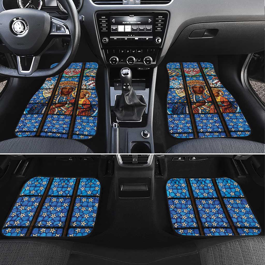 Polish Black Madonna of Czestochowa Car Mats Our Lady of Poland Stained Glass