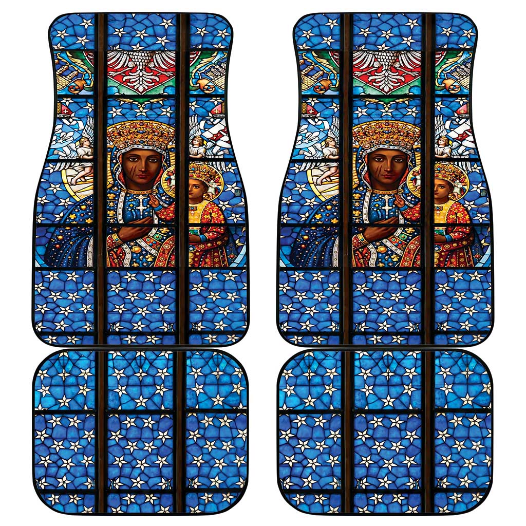 Polish Black Madonna of Czestochowa Car Mats Our Lady of Poland Stained Glass