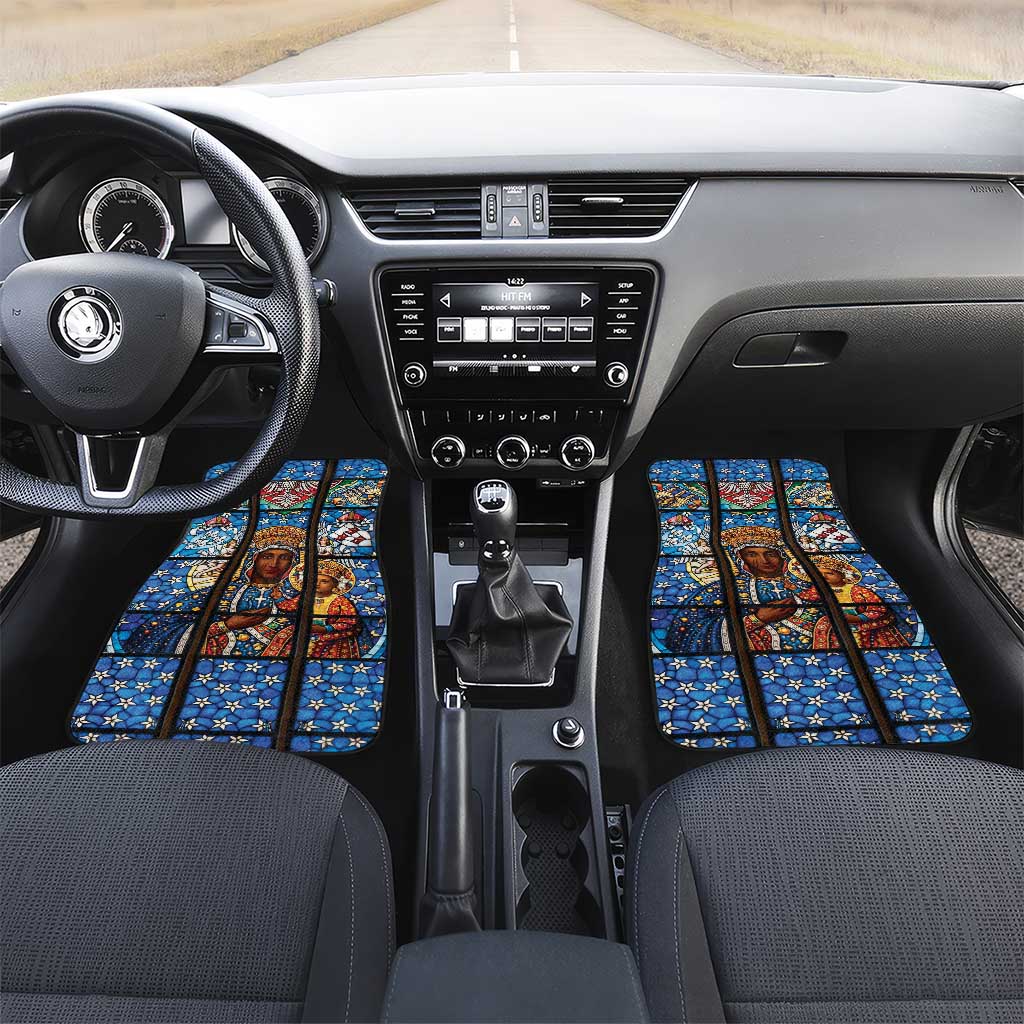 Polish Black Madonna of Czestochowa Car Mats Our Lady of Poland Stained Glass
