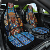 Polish Black Madonna of Czestochowa Car Seat Cover Our Lady of Poland Stained Glass