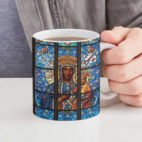 Polish Black Madonna of Czestochowa Ceramic Mug Our Lady of Poland Stained Glass