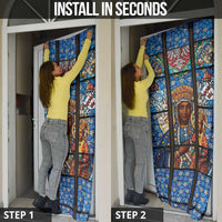 Polish Black Madonna of Czestochowa Door Cover Our Lady of Poland Stained Glass