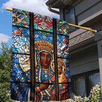 Polish Black Madonna of Czestochowa Garden Flag Our Lady of Poland Stained Glass