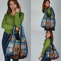 Polish Black Madonna of Czestochowa Grocery Bag Our Lady of Poland Stained Glass