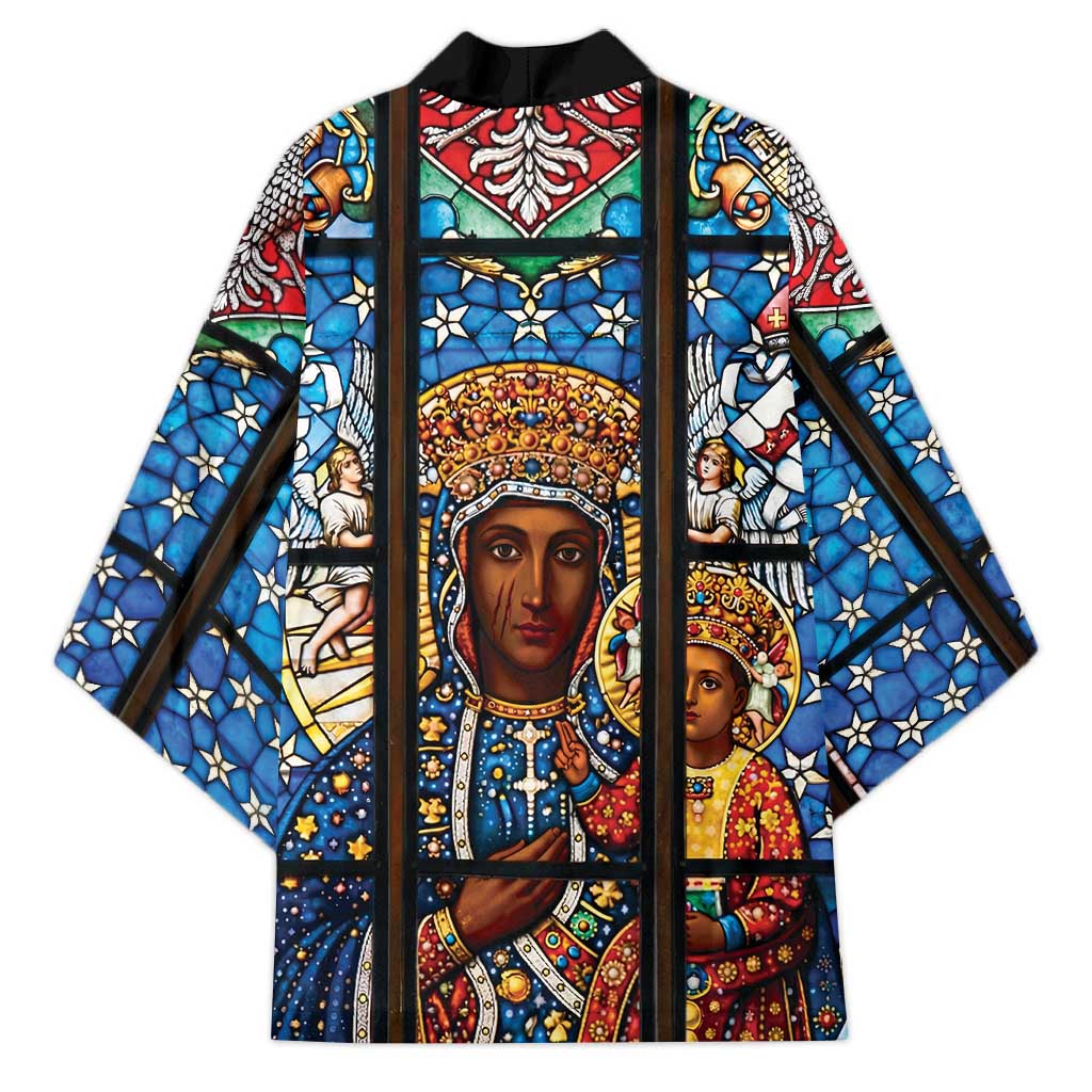 Polish Black Madonna of Czestochowa Kimono Our Lady of Poland Stained Glass