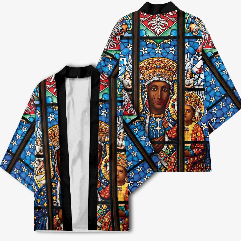 Polish Black Madonna of Czestochowa Kimono Our Lady of Poland Stained Glass
