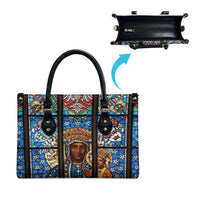 Polish Black Madonna of Czestochowa Leather Bag Our Lady of Poland Stained Glass