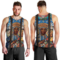Polish Black Madonna of Czestochowa Men Tank Top Our Lady of Poland Stained Glass