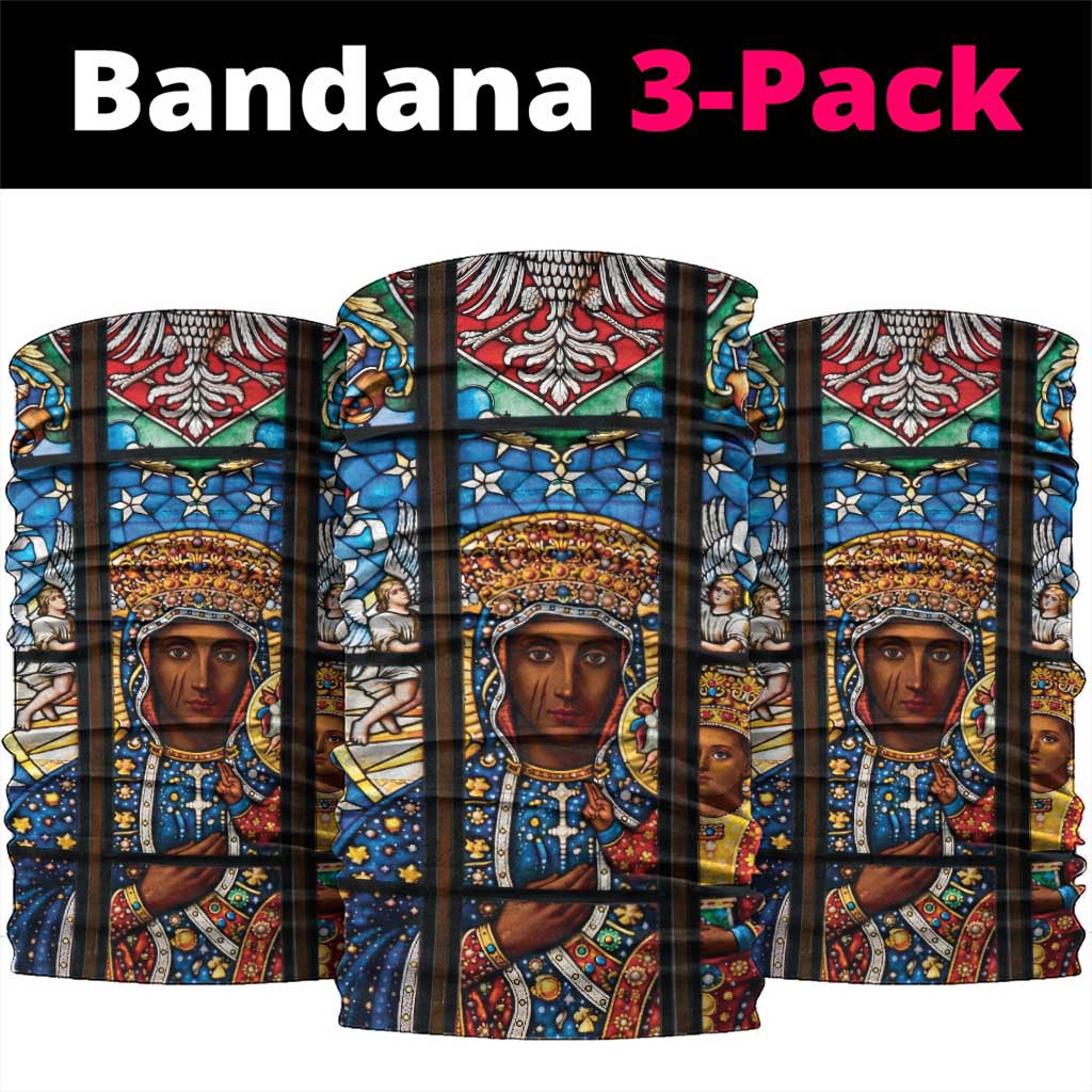 Polish Black Madonna of Czestochowa Neck Gaiter Our Lady of Poland Stained Glass