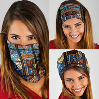 Polish Black Madonna of Czestochowa Neck Gaiter Our Lady of Poland Stained Glass
